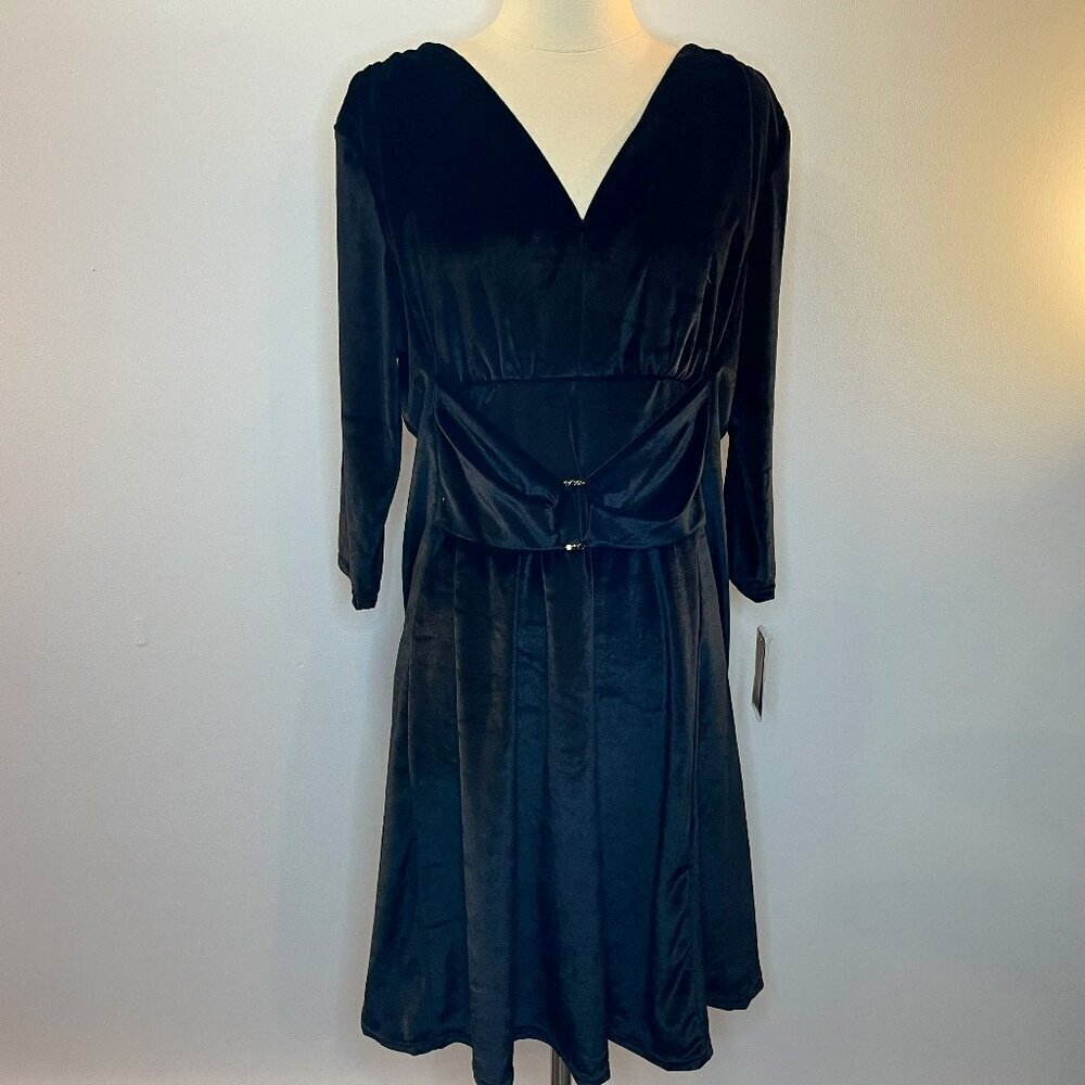 Completely Me by Liz Lange Women's Black Velour Dress - Size PXL - NWT